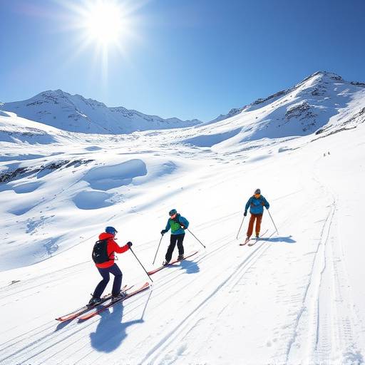 Skiiers on the slopes during the 'Glacier Ski Adventure' tour